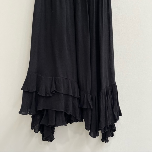 Free People FP One Adella Mini Slip Dress Black Lace Asymmetrical Hem Small - Picture 10 of 14